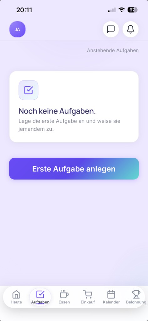 Soruna App mit gemeinsamer Aufgabenübersicht